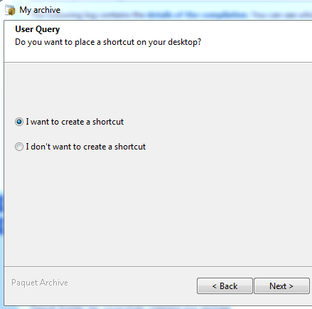 Radio button choice dialog
