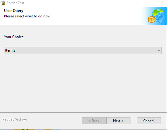 Dropdown choice dialog