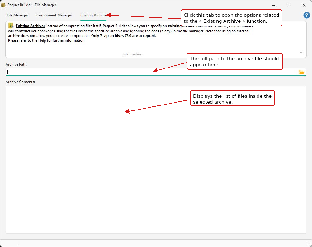 Existing Archive tab with archive preview