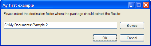 Standard interface — destination folder preview