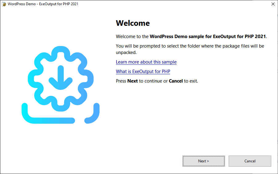 Modern interface — welcome screen preview