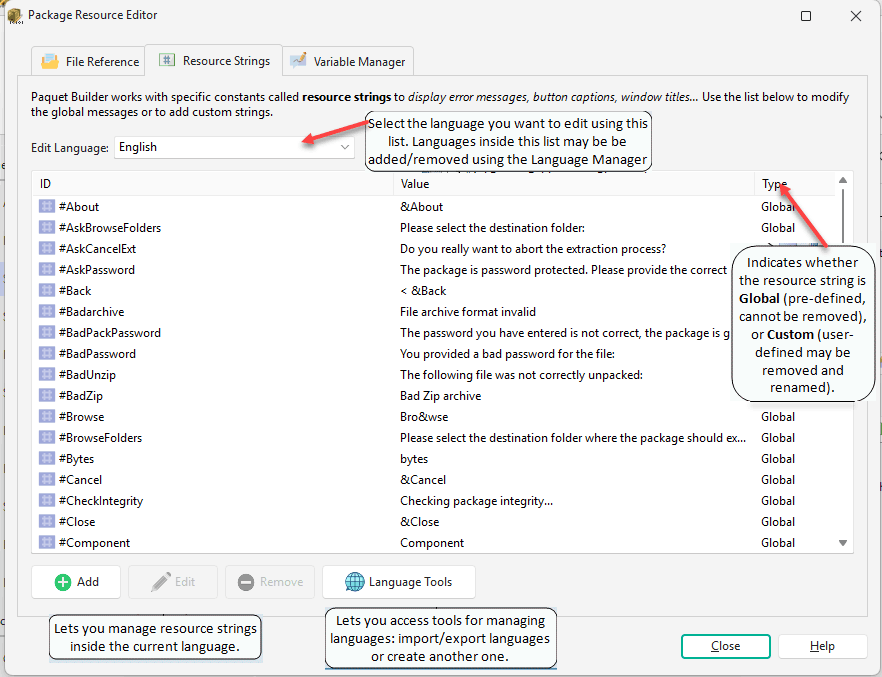 Manage strings